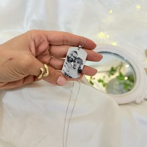 پلاک چهره نقره با زنجیر دیپلمات